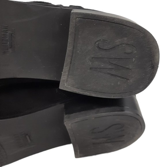 Stuart Weitzman Jitterbug Moto Black Suede Buckle Boots - Picture 12 of 16